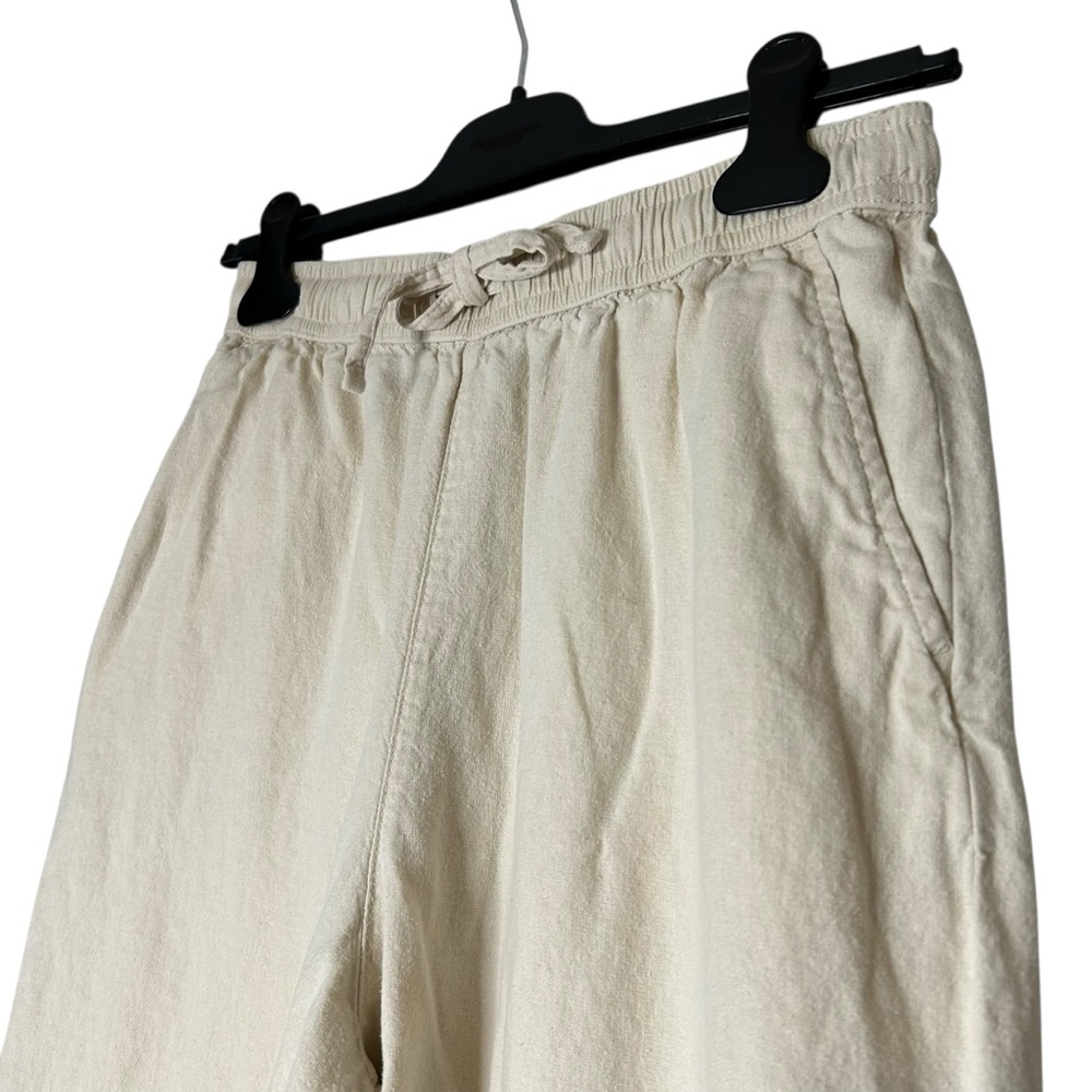 Roxy Linen Blend Pull On Pants Cream Wide Leg Beach Coastal Women’s Small - Picture 3 of 15